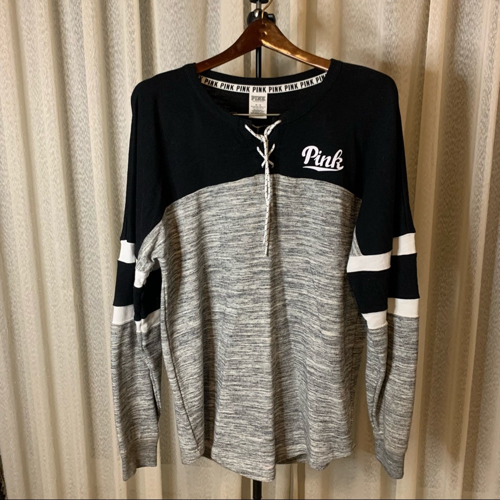 Laced Black & Gray PINK Victoria’s Secrets Sweater size M